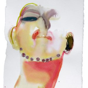o.T., Aquarell mit Übernähung auf Papier, 40 cm x 28 cm, 2011