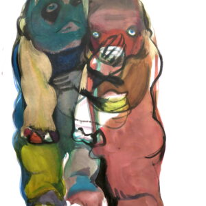 o.T., aus der Serie "You and Me", Mischtechnik auf Papier, 120cm x 90cm, 2020