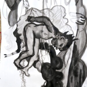 o.T., aus der Serie "Dream 1", Tusche auf Papier, 29.5 cm x 22 cm, 2022