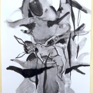 o.T., aus der Serie "Dream 1", Tusche auf Papier, 29.5cm x 20cm, 2022