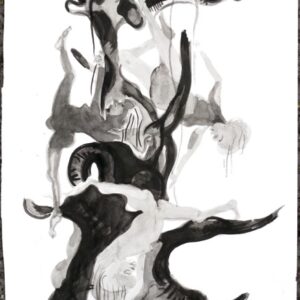 o.T., aus der Serie "Dream 1", Tusche auf Papier, 29.5cm x 20cm, 2022
